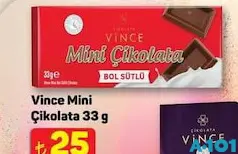 VİNCE MİNİ ÇİKOLATA 33 G fiyat ve kampanya bilgisi